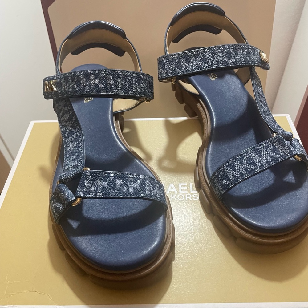 Michael Kors Denim Blue Dad Sandals - Picture 3 of 3